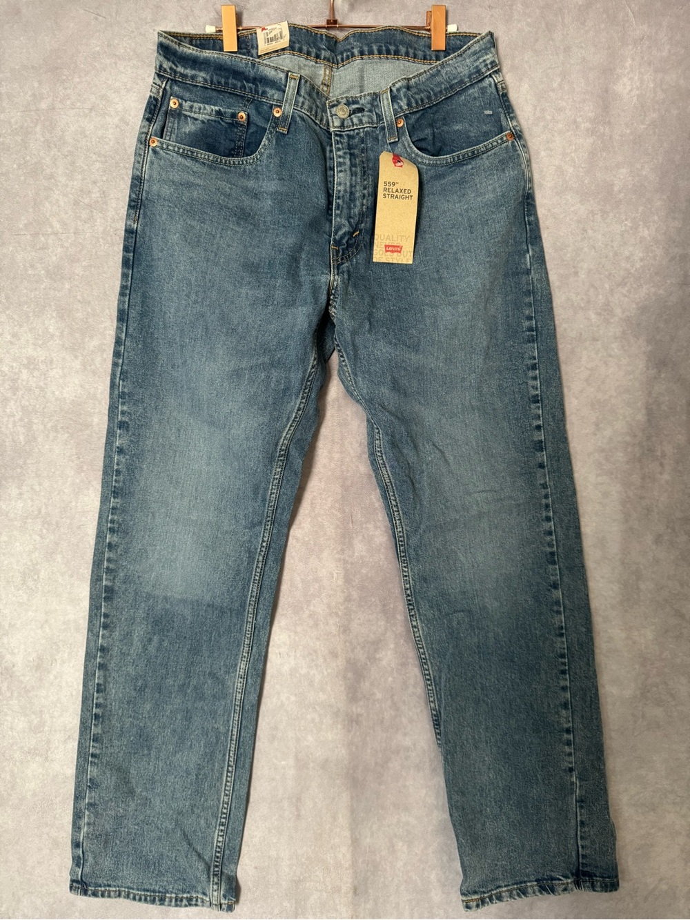 Levis 559 Jeans Mens 33x 32 Relaxed Straight Blue Denim  100% Cotton